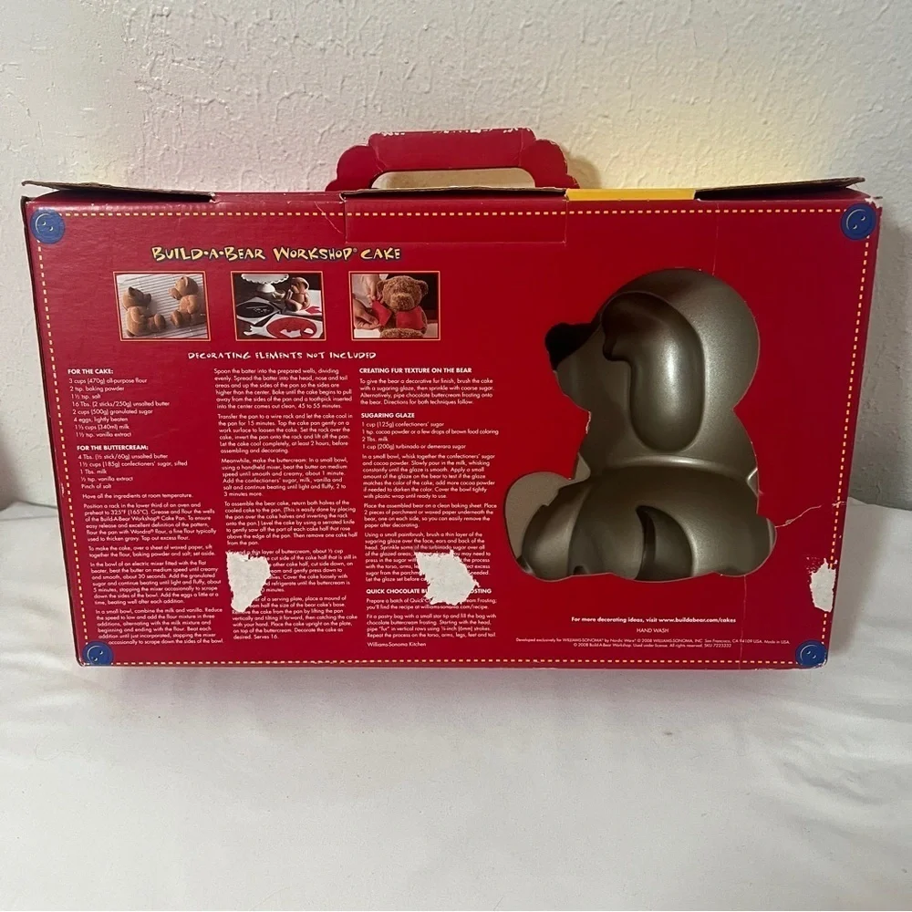 Nordic Ware Nonstick William Sonoma 3D Build A Bear Cake Pan NWOT Cast Aluminum